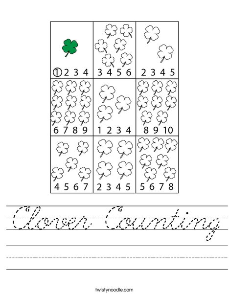 Clover Counting Worksheet