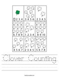 Clover Counting Worksheet