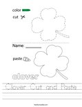 Clover Cut and Paste Worksheet