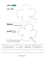 Clover Cut and Paste Handwriting Sheet