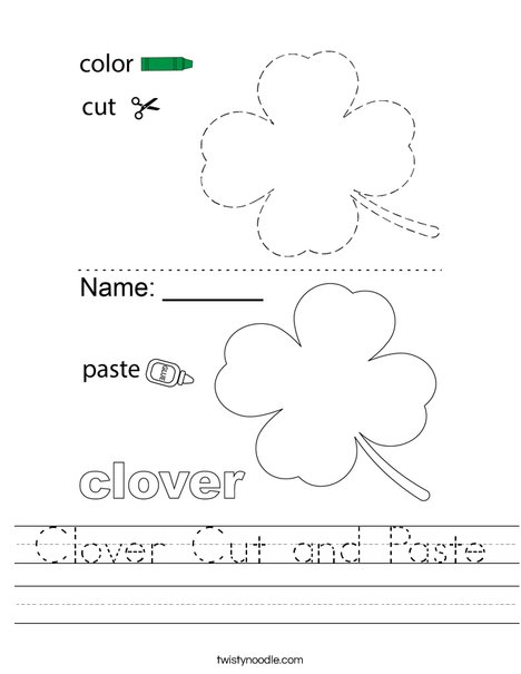 Clover Cutting Practice Worksheet