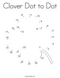 Clover Dot to Dot Coloring Page