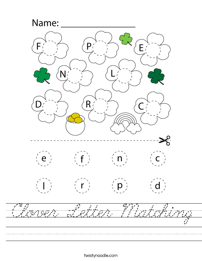 Clover Letter Matching Worksheet