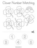 Clover Number Matching Coloring Page