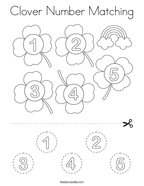 Clover Number Matching Coloring Page