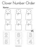 Clover Number Order Coloring Page