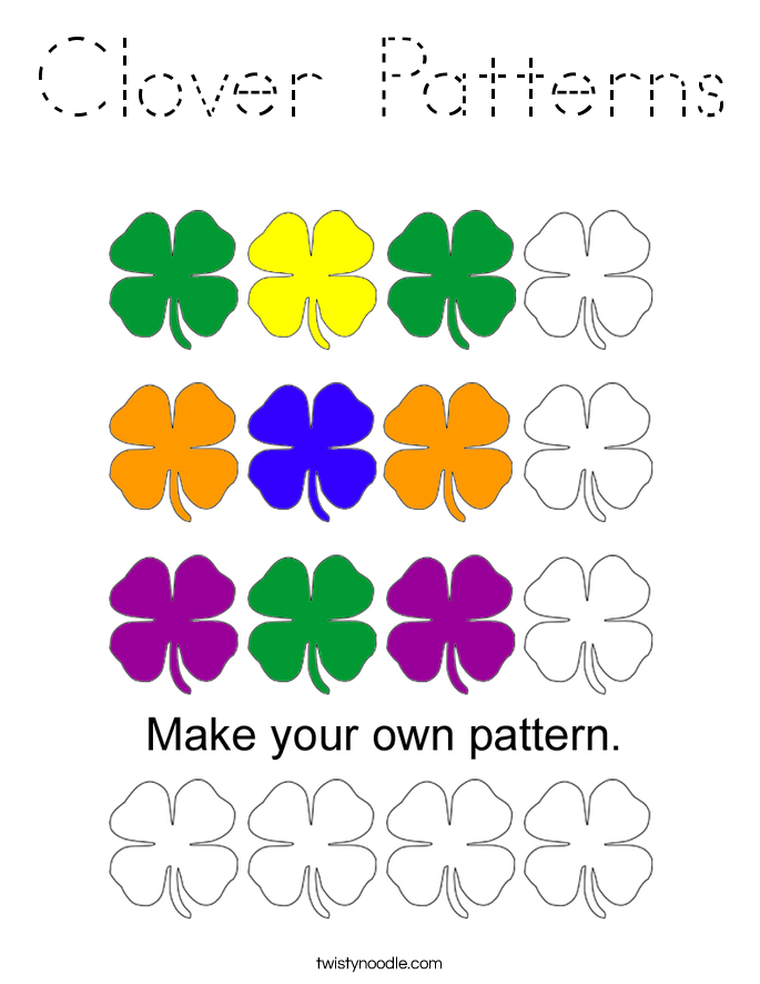 Clover Patterns Coloring Page
