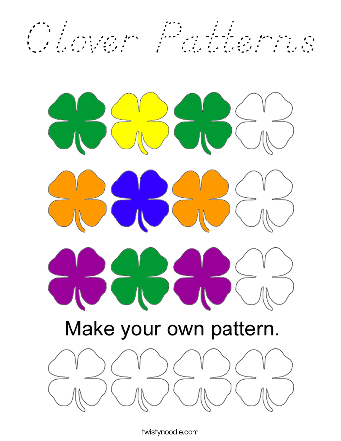 Clover Patterns Coloring Page