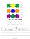 Clover Patterns Worksheet