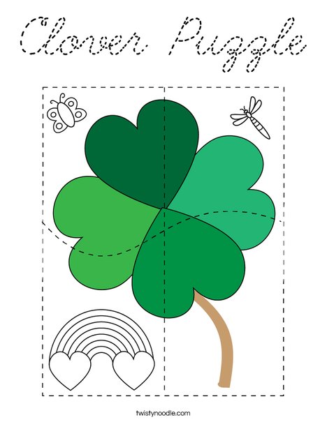 Clover Puzzle Coloring Page