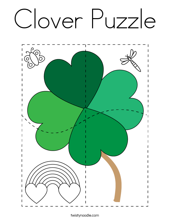 Clover Puzzle Coloring Page