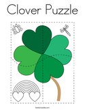 Clover Puzzle Coloring Page
