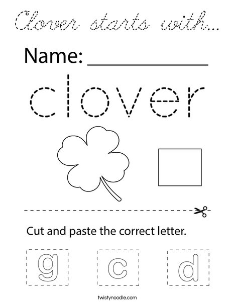Clover starts with... Coloring Page
