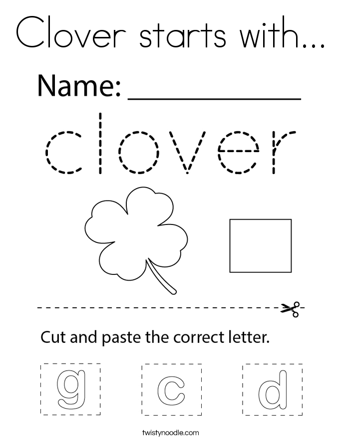 Clover starts with... Coloring Page
