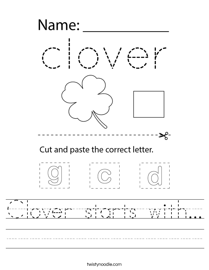 Clover starts with... Worksheet
