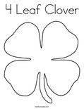 4 Leaf CloverColoring Page