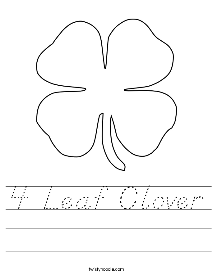 4 Leaf Clover Worksheet