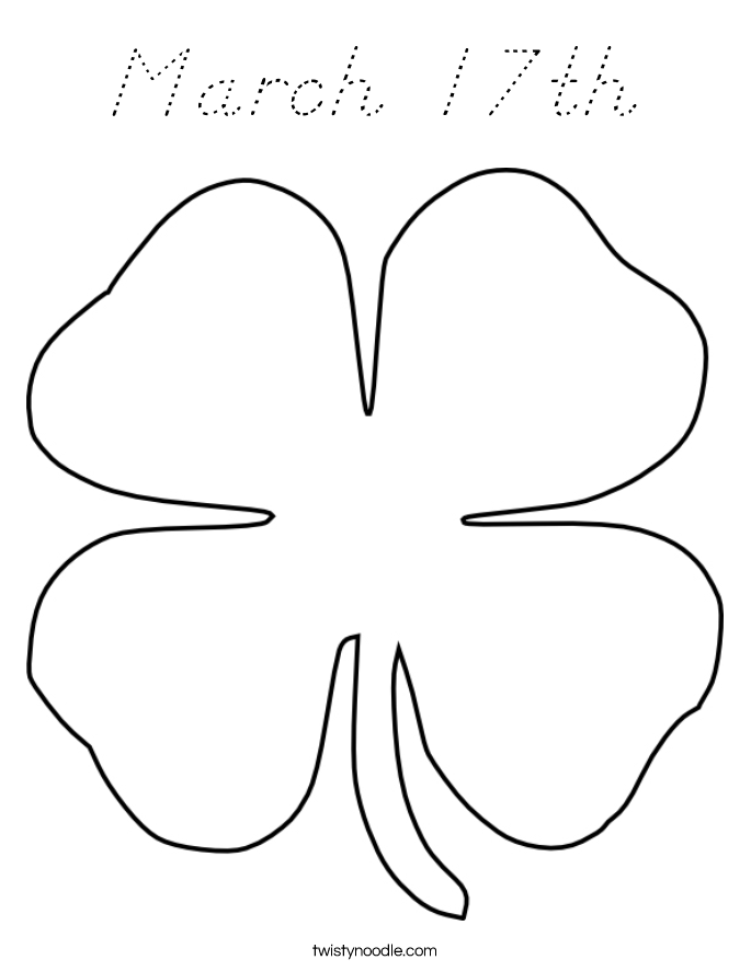 March 17th Coloring Page