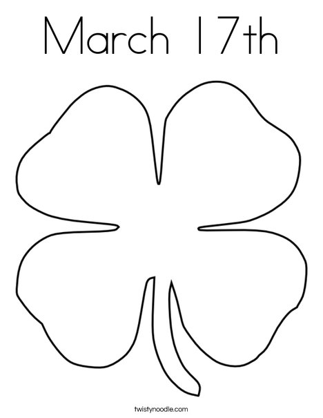 March 17th Coloring Page - Twisty Noodle March 17th Coloring Page - Twisty Noodle