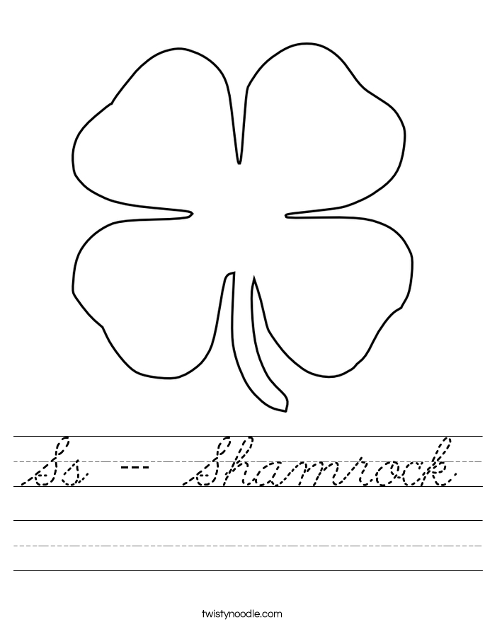 Ss - Shamrock Worksheet