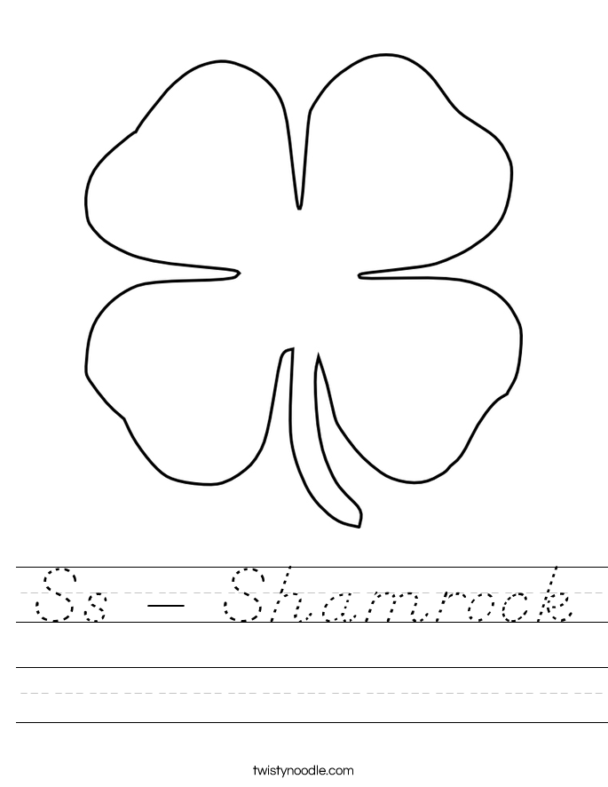 Ss - Shamrock Worksheet