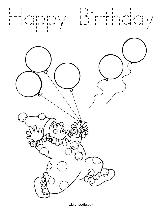 Happy Birthday Coloring Page