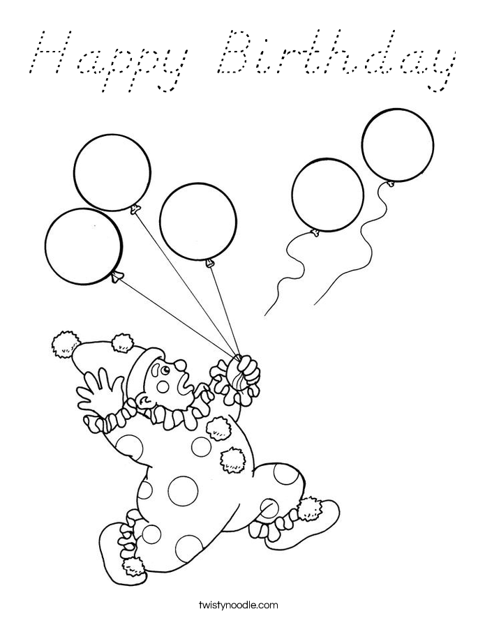 Happy Birthday Coloring Page