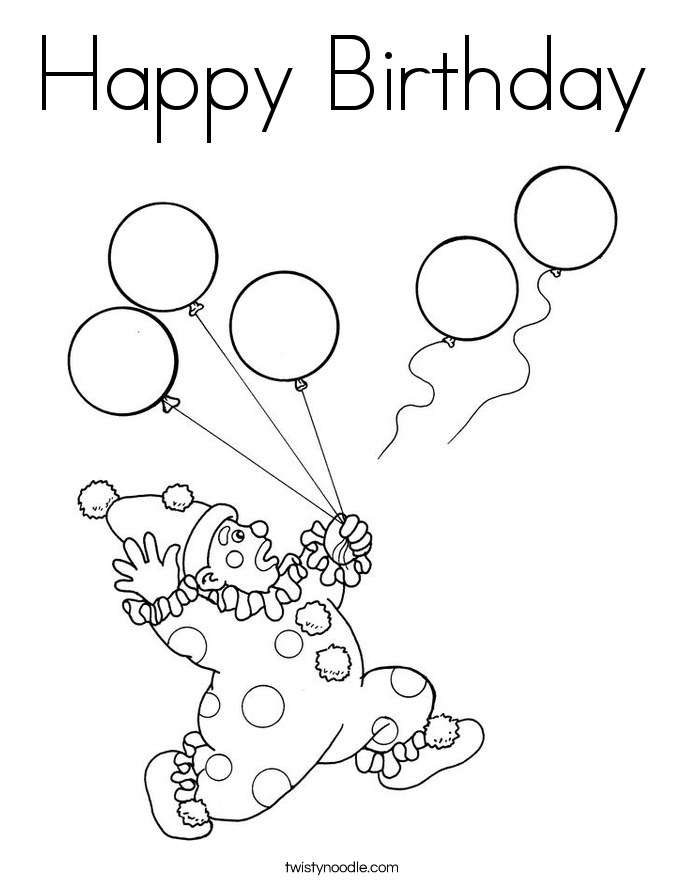 Happy Birthday Coloring Page