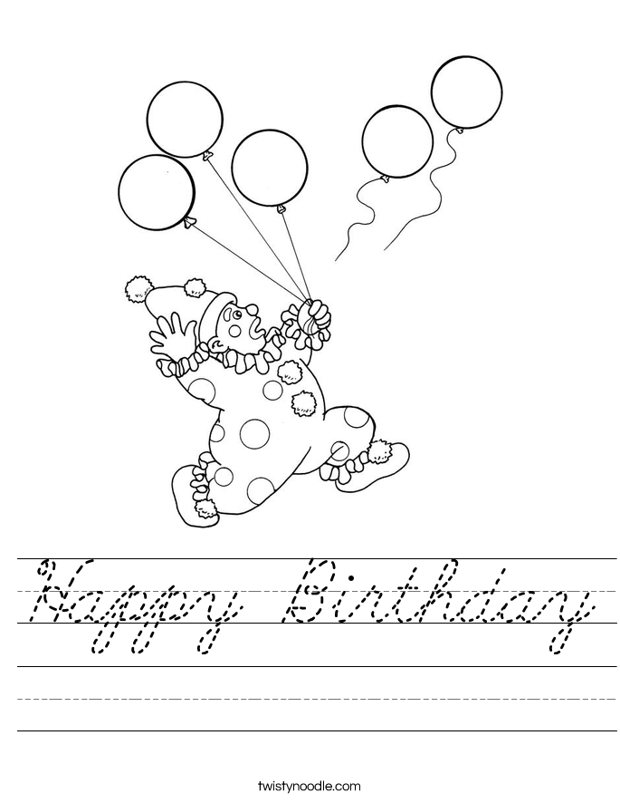 Happy Birthday Worksheet