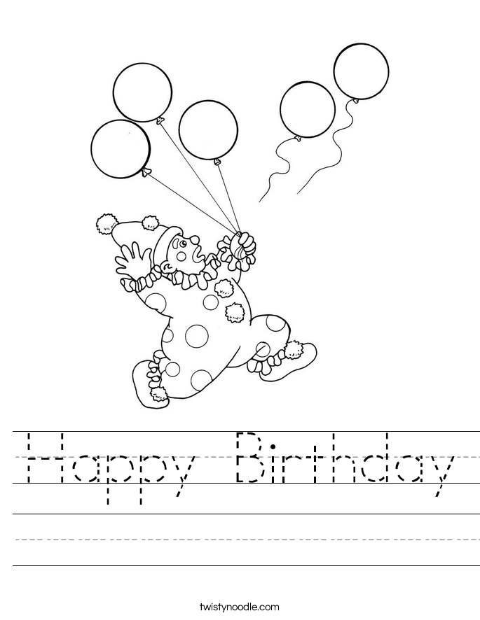 Happy Birthday Worksheet