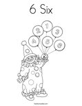 6 Six Coloring Page