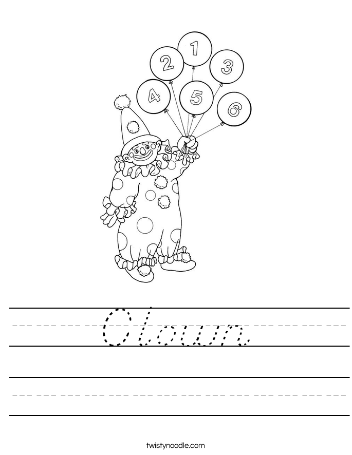 Clown Worksheet