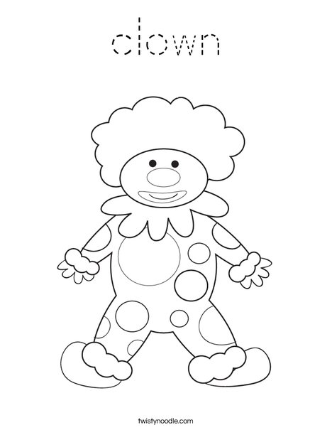 Happy Birthday Clown Coloring Page