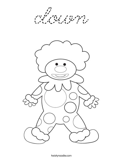 Happy Birthday Clown Coloring Page