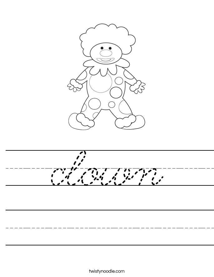clown Worksheet