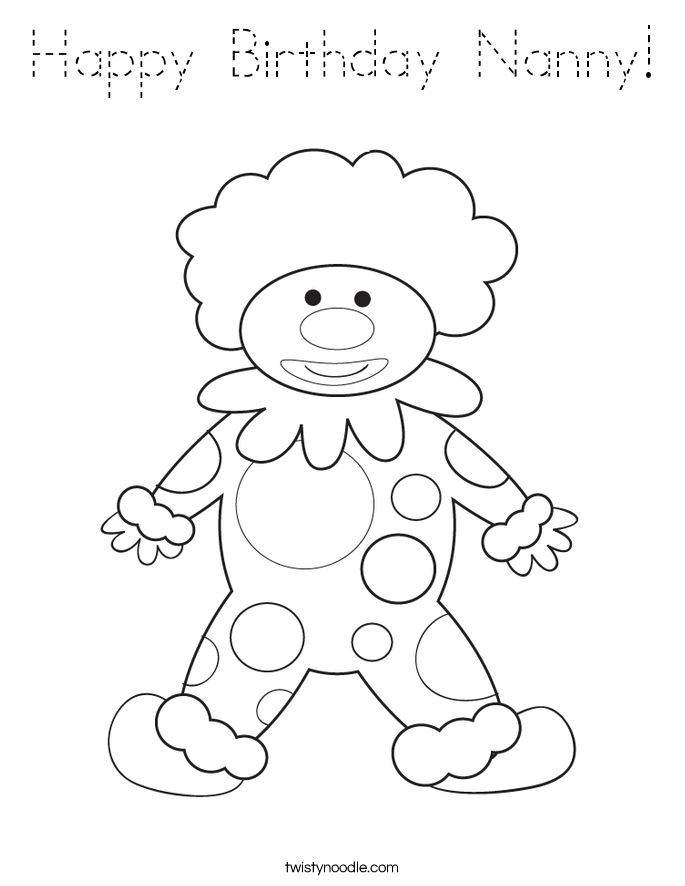 Happy Birthday Nanny! Coloring Page