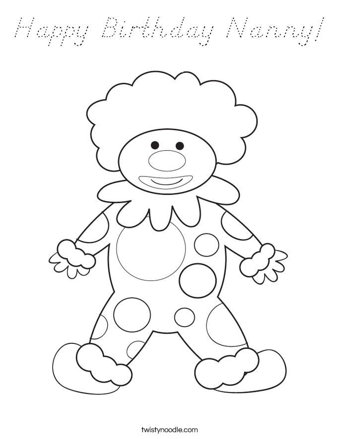 Happy Birthday Nanny! Coloring Page