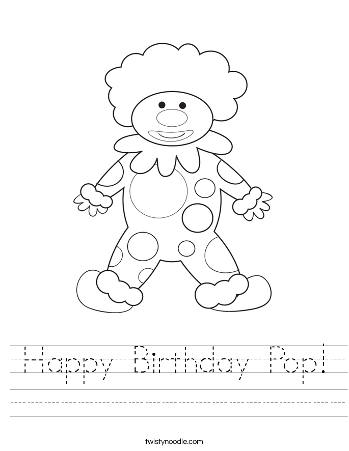 Happy Birthday Pop! Worksheet