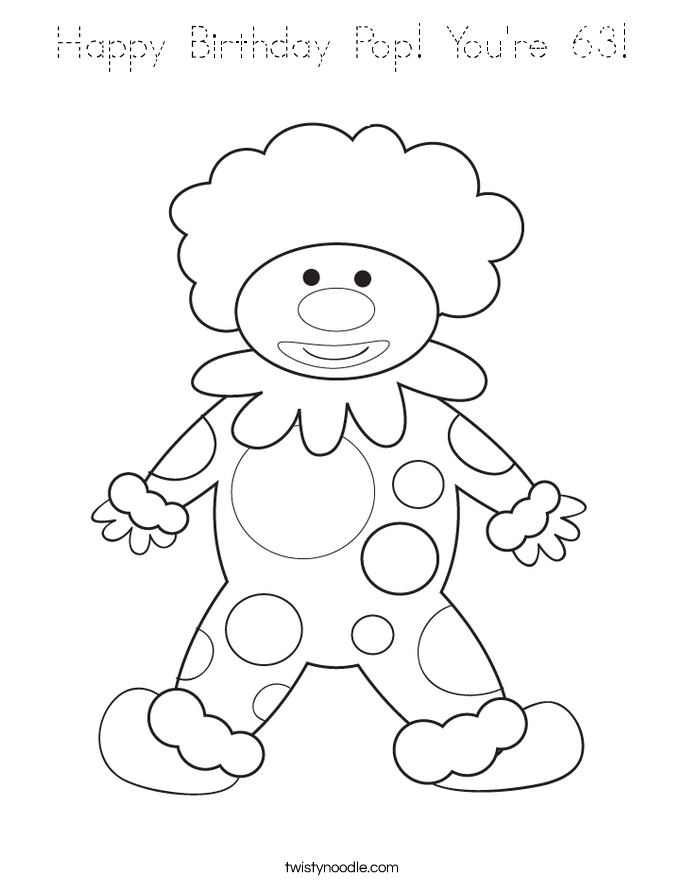 Happy Birthday Pop! You're 63! Coloring Page