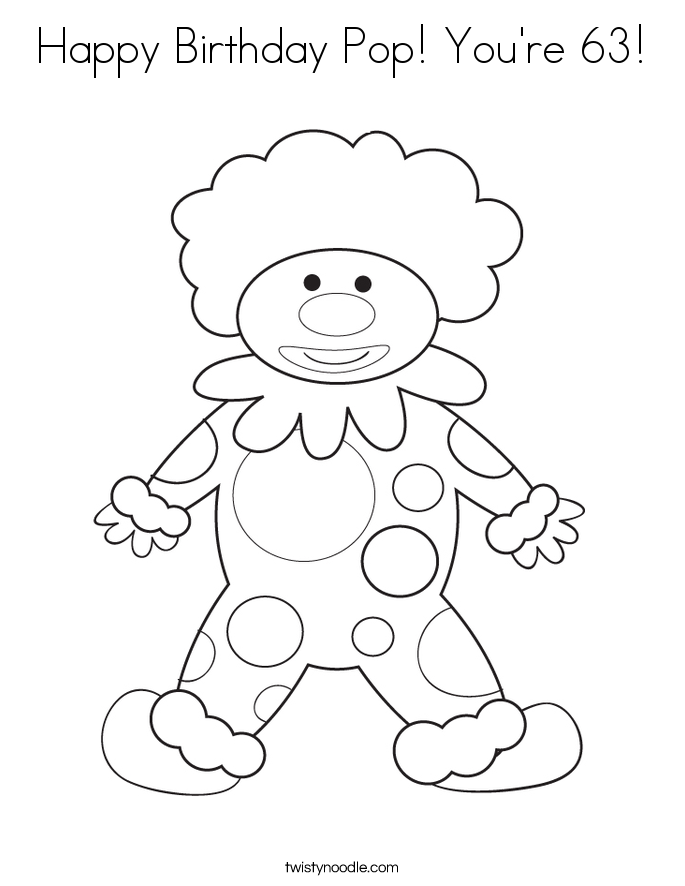 Happy Birthday Pop! You're 63! Coloring Page