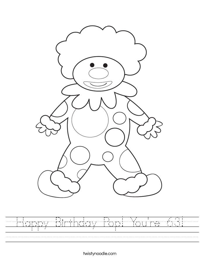 Happy Birthday Pop! You're 63! Worksheet