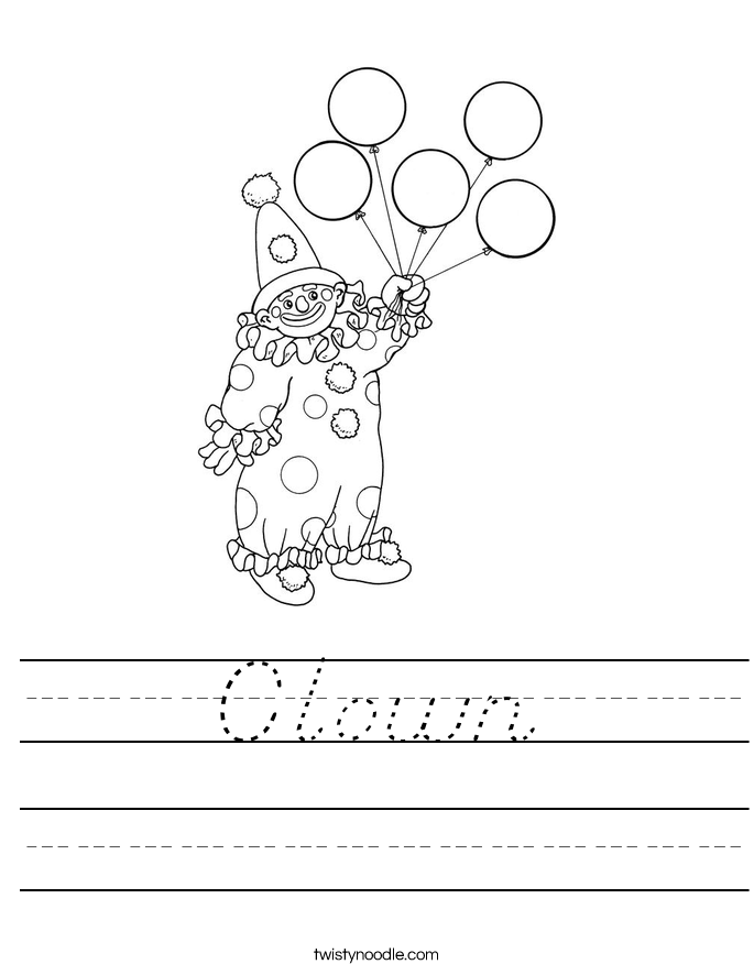Clown Worksheet