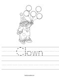 Clown Worksheet