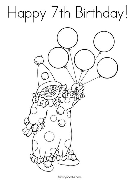 Clown Holding Balloons Coloring Page
