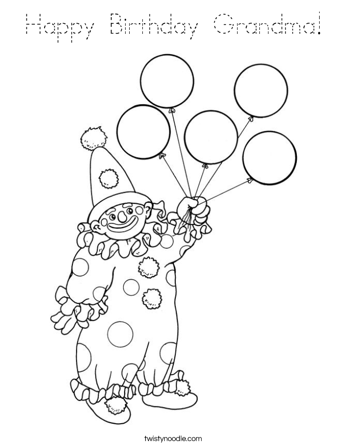 Happy Birthday Grandma! Coloring Page