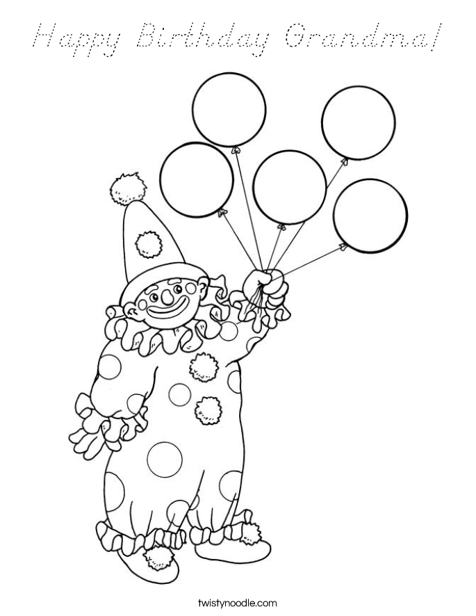 Happy Birthday Grandma! Coloring Page