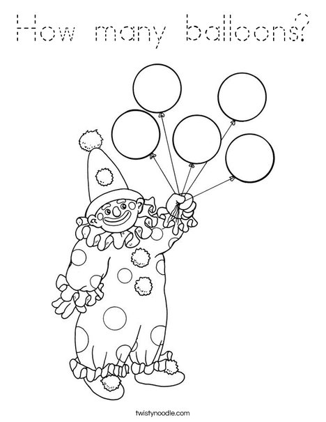 Clown Holding Balloons Coloring Page