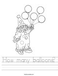 How many balloons? Worksheet