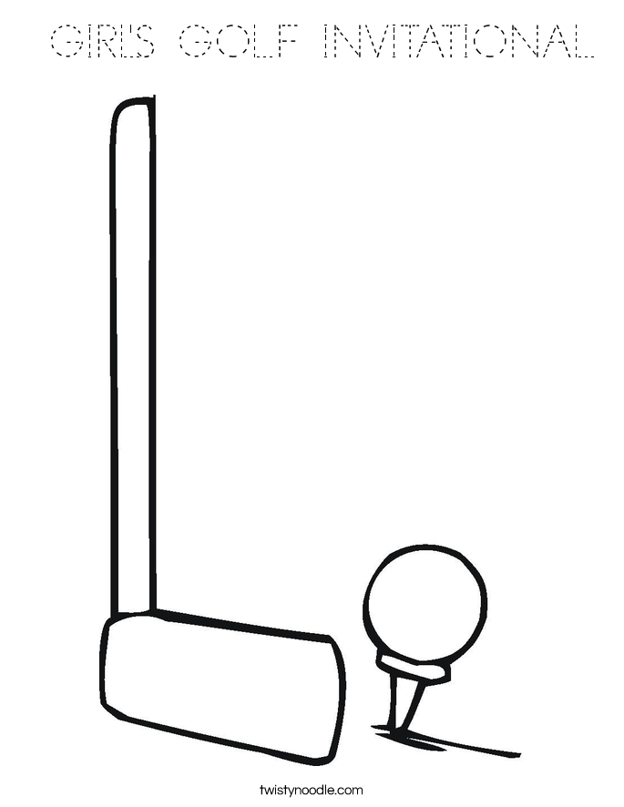  GIRL'S GOLF INVITATIONAL Coloring Page