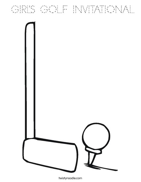 Club and ball Coloring Page